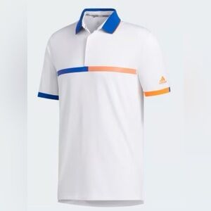 Adidas Men’s White Ultimate365 3-Stripes Golf Shirt - Size Small